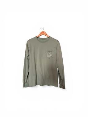 Ivory Ella Sage Green Long Sleeve Pocket T-Shirt with Purple Paisley Elephant Gr